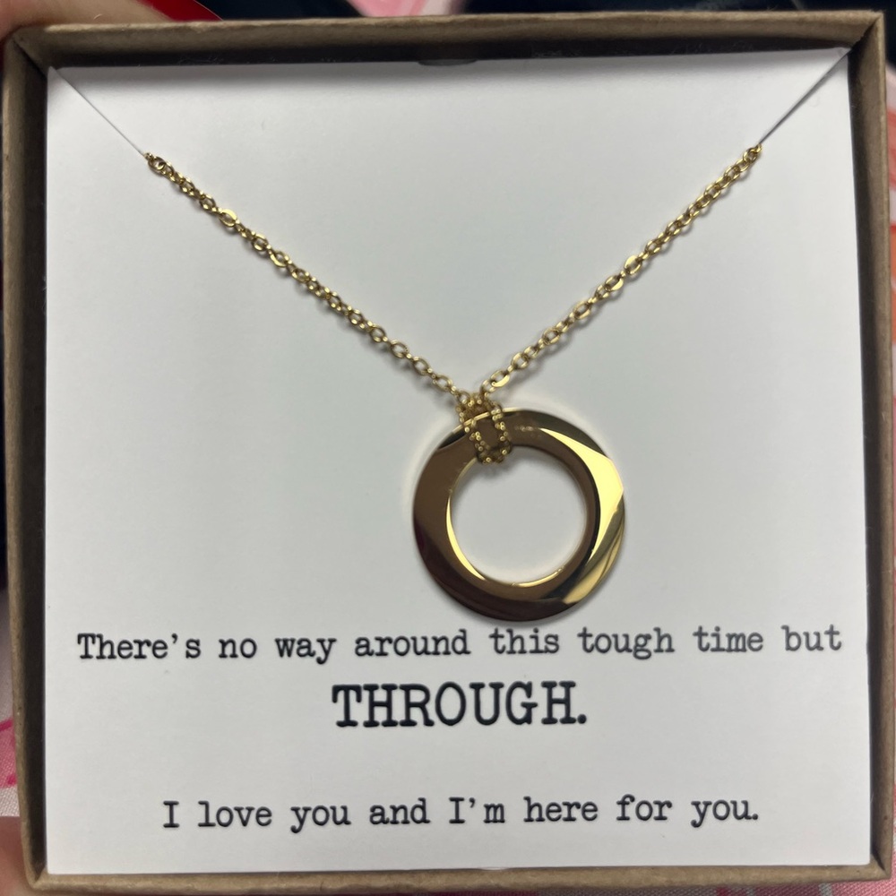 Elegant Gold Circle Pendant Necklace